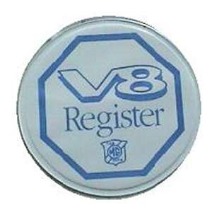 V8 Tax Disc Holder, V8 Regalia, V8 Online Sales, V8 Register, MG Car Club